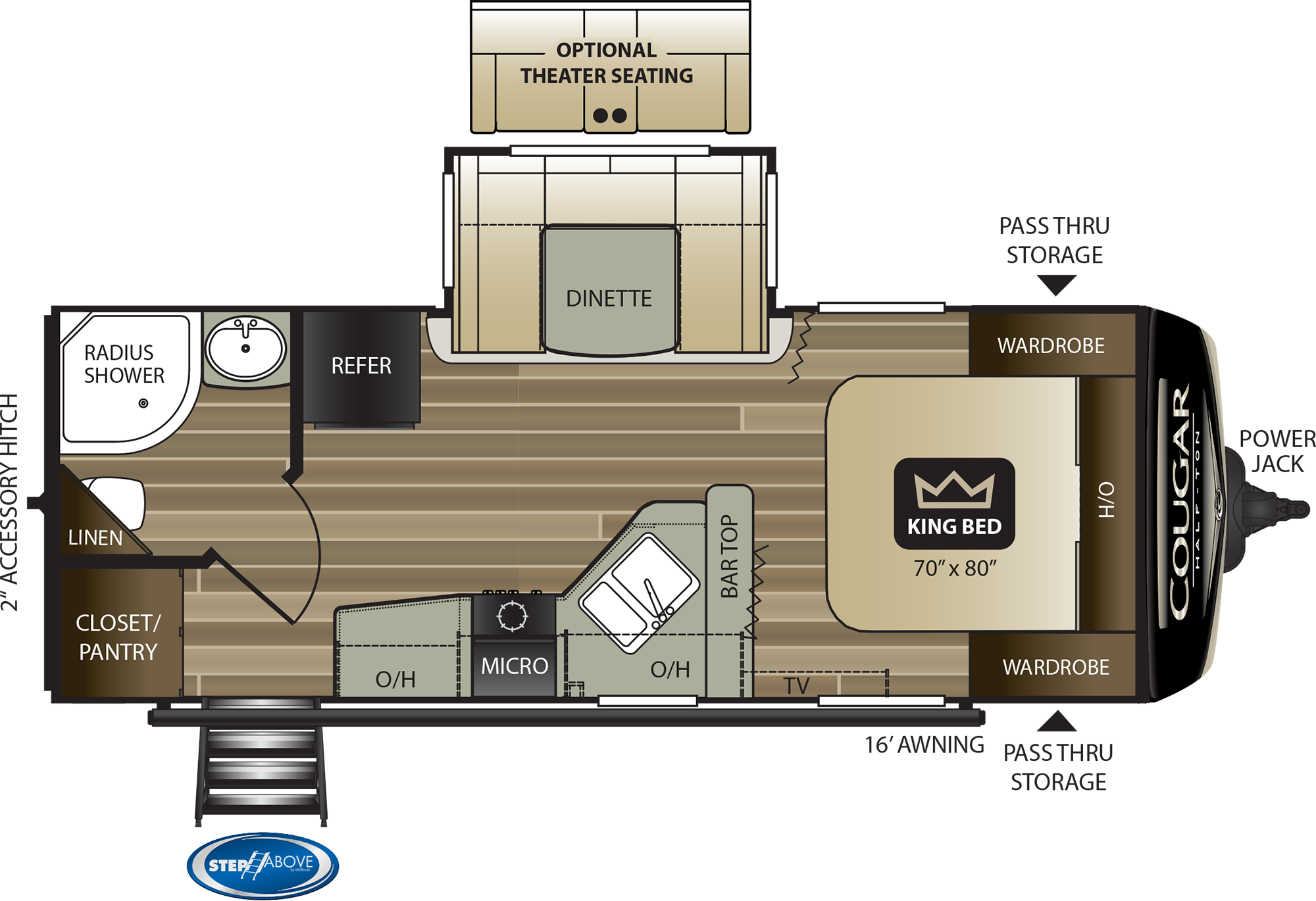 2022 KEYSTONE COUGAR 1/2 TON 22RBSWE, , floor-plans-day image number 0